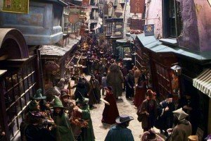 Hagrid and Harry in Daigon Alley